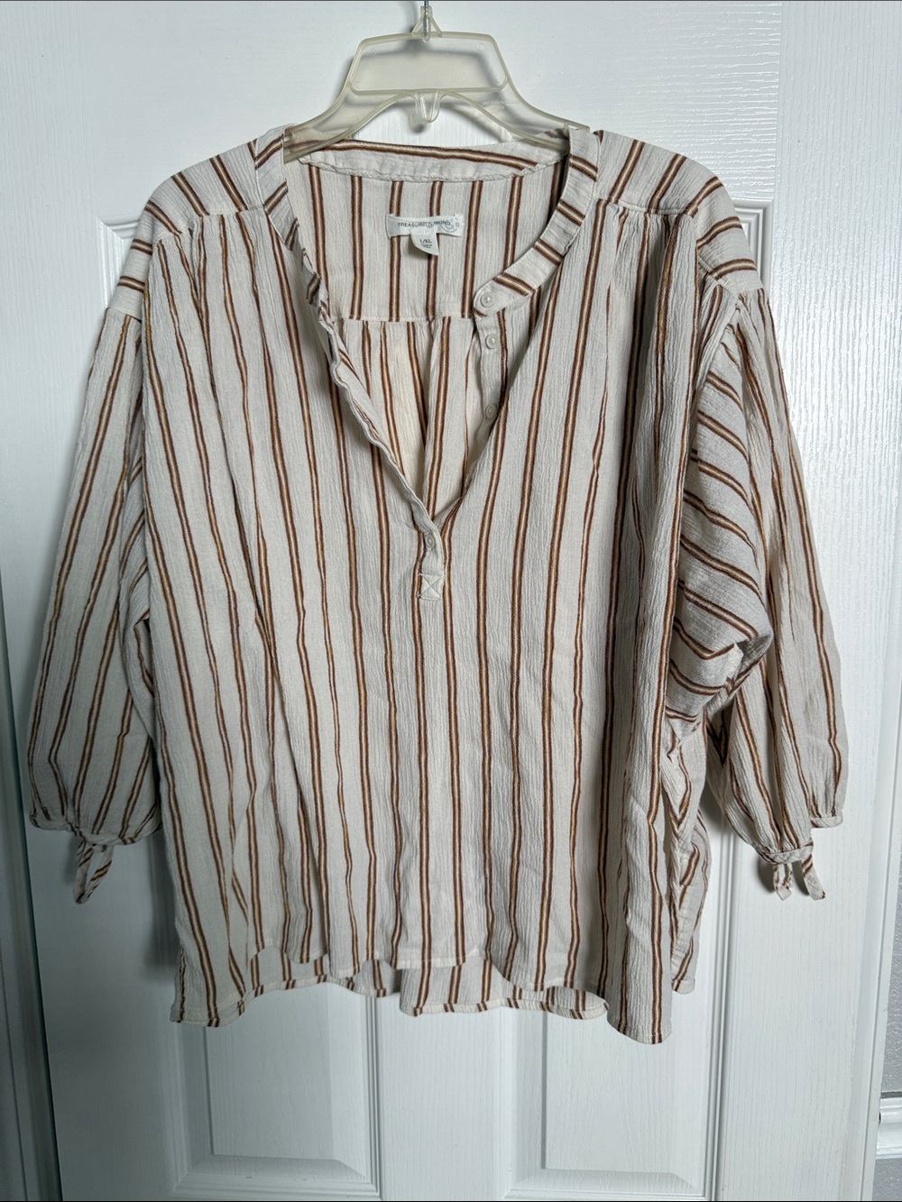 Treasure & Bond Cream Tunic with Brown Stripes
